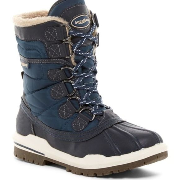 Aquatherm Santana Canada 8 M Camp Waterproof Shearling Duck Boots Blue Winter - Picture 8 of 8